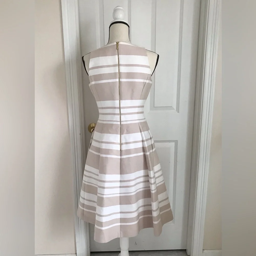 Kate Spade Beige and White Striped Dress - Picture 4 of 5